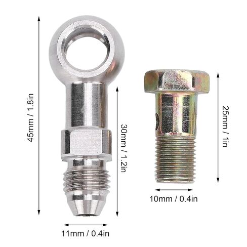 Stainless Steel Banjo Bolts, 4AN to 1/8in NPT Banjo Bolt Screw Crush Washer Kit, Strong Load Bearing Secure Connection Banjo Adapter Connector Kit in Kuwait