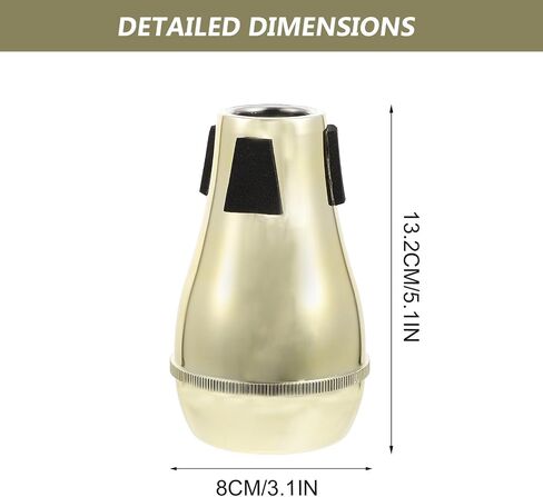 SHINEOFI Abs Trombone Practice Mute Silencer, Easy to Install and Carry, Sturdy Golden Trombone Accessory for Silent Practice and Sound Control in Kuwait
