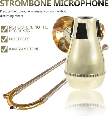SHINEOFI Abs Trombone Practice Mute Silencer, Easy to Install and Carry, Sturdy Golden Trombone Accessory for Silent Practice and Sound Control in Kuwait