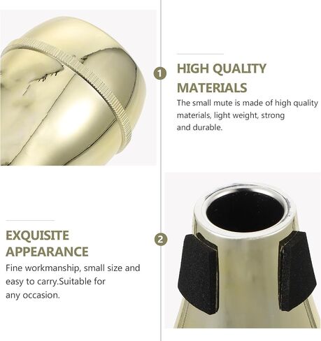 SHINEOFI Abs Trombone Practice Mute Silencer, Easy to Install and Carry, Sturdy Golden Trombone Accessory for Silent Practice and Sound Control in Kuwait