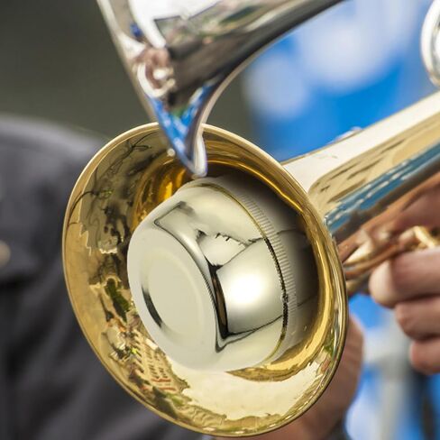 SEWACC Abs Trombone Silencer for Sound Attenuation, Easy to Install Golden Alto Trombone Mute, Musical Instrument Accessory for Practice and Noise Reduction in Kuwait
