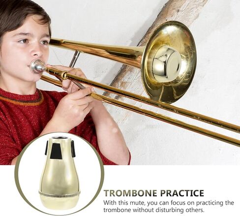 SEWACC Abs Trombone Silencer for Sound Attenuation, Easy to Install Golden Alto Trombone Mute, Musical Instrument Accessory for Practice and Noise Reduction in Kuwait