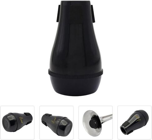 Artibetter Professional Trombone Mute Abs مادة صامتة للممارسة الصامتة ملحق توهين الصوت للترومبون باللون الأسود للتمرين الهادئ والأداء، لون عشوائي in Kuwait
