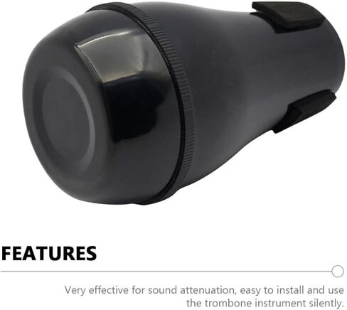 Artibetter Professional Trombone Mute Abs مادة صامتة للممارسة الصامتة ملحق توهين الصوت للترومبون باللون الأسود للتمرين الهادئ والأداء، لون عشوائي in Kuwait