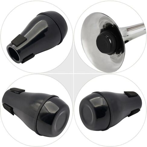 Artibetter Professional Trombone Mute Abs مادة صامتة للممارسة الصامتة ملحق توهين الصوت للترومبون باللون الأسود للتمرين الهادئ والأداء، لون عشوائي in Kuwait