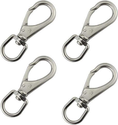 2Pack Stainless Steel 304 Swivel Eye Snap Hooks (Stand 3#/M7), Universal Marine Scuba Diving Clips, Hardware Spring Buckles for Bird Feeders/Pet Chains/Collars/Keychains and More M7(3#) in Kuwait