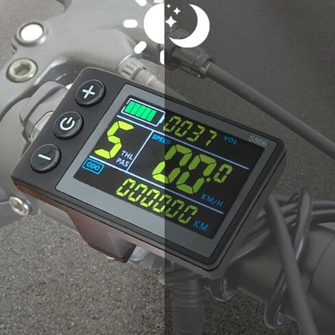 شاشة LCD للدراجة الكهربائية، S866 E Bike Display Meter لوحة تحكم مقاومة للماء 5 دبوس شاشة لوحة سكوتر كهربائية لركوب الدراجات شاشة كمبيوتر ملونة، شاشة LCD للدراجة الكهربائية in Kuwait
