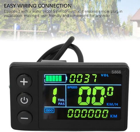 شاشة LCD للدراجة الكهربائية، S866 E Bike Display Meter لوحة تحكم مقاومة للماء 5 دبوس شاشة لوحة سكوتر كهربائية لركوب الدراجات شاشة كمبيوتر ملونة، شاشة LCD للدراجة الكهربائية in Kuwait