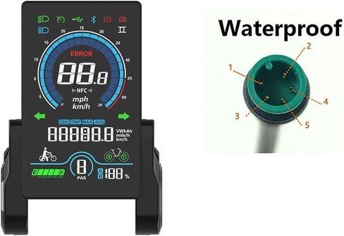 Ebike Display, 24V-72V E-Bike LCD Display 4 Inch Vertical Screen 818 Electric Bike Meter with Light Sensor and NFC Power Switch,Electric Bike LCD Display in Kuwait