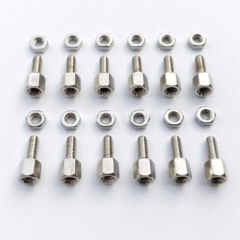 24X نحاس نحاسي #4-40x5+7 M-F ذكر وأنثى أسطوانة سداسية فاصل برغي جاك للوحة الأم VGA DB9 DVI COM Port - (اللون: ذكر-أنثى) in Kuwait