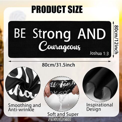 Moukeren 12 Pcs Christian Gifts for Men Fathers Day Cooling Towels Bulk Bible Verse Cooling Towels Man of God Sports Sweat Rag for Gym Yoga Running Religious Gifts for Fathers Day Birthday(Christian) in Kuwait