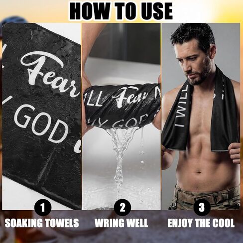Moukeren 12 Pcs Christian Gifts for Men Fathers Day Cooling Towels Bulk Bible Verse Cooling Towels Man of God Sports Sweat Rag for Gym Yoga Running Religious Gifts for Fathers Day Birthday(Christian) in Kuwait