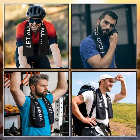 Moukeren 12 Pcs Christian Gifts for Men Fathers Day Cooling Towels Bulk Bible Verse Cooling Towels Man of God Sports Sweat Rag for Gym Yoga Running Religious Gifts for Fathers Day Birthday(Christian) in Kuwait
