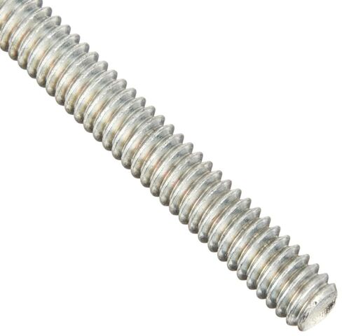 Steel Fully Threaded Rod, Zinc Plated, 3/8"-16 Thread Size, 36" Length, Right Hand Threads, Made in US in Kuwait