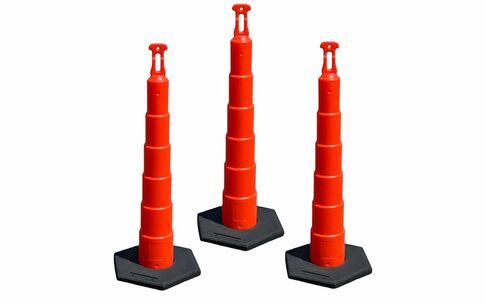 Eastern Metal 42" Stackable Ring TOP Traffic CHANNELIZER Cones W/10 lb Base (Set of 3-Includes (3) Non-SHEETED CHANNELIZERS, (3) 10 lb Bases) in Kuwait