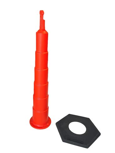 Eastern Metal 42" Stackable Ring TOP Traffic CHANNELIZER Cones W/10 lb Base (Set of 3-Includes (3) Non-SHEETED CHANNELIZERS, (3) 10 lb Bases) in Kuwait