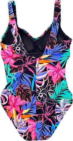 Aqua Green Women's UPF 50 Cinch-Front One Piece Swimsuit - in Saudi Arabia