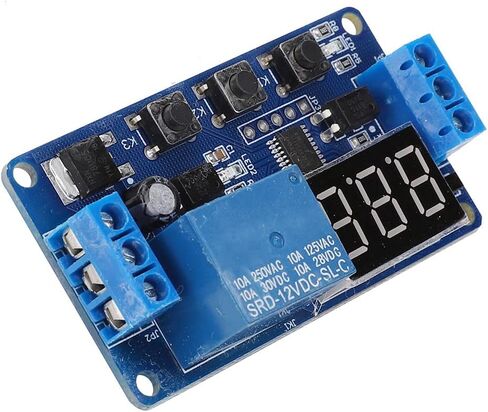 Karlak DC12V وحدة مرحل الموقت التحكم الرقمي قابل للتعديل لأتمتة المنزل 64.2x34.8x18.5mm in Kuwait
