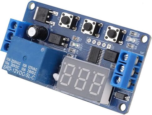 Karlak DC12V وحدة مرحل الموقت التحكم الرقمي قابل للتعديل لأتمتة المنزل 64.2x34.8x18.5mm in Kuwait