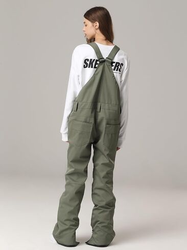 Womens Ski Pants Waterproof Ski Bibs Women Insulated Snow Bibs Adjustable Overalls Ripstop Snowboard Pant(Armygreen,M) in Kuwait