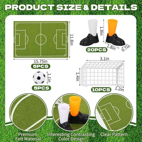 40 PCS Soccer Football Centerpieces Tabletop Foosball Game 5 Set Mini Table Top Sports Games Table Decor Soccer Football Party Decorations for Family Office Indoor Fun Favors (5) in Kuwait
