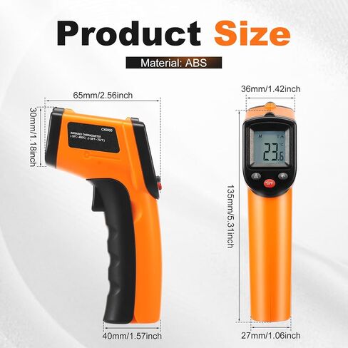 Laser Temperature Gun, Non-Contact Digital Infrared Thermometer, Adjustable Emissivity, -58℉~752℉ Precision Temperature Tester Handheld for Grill, Meat, Food, Candy, Automotive, HVAC Tools in Kuwait