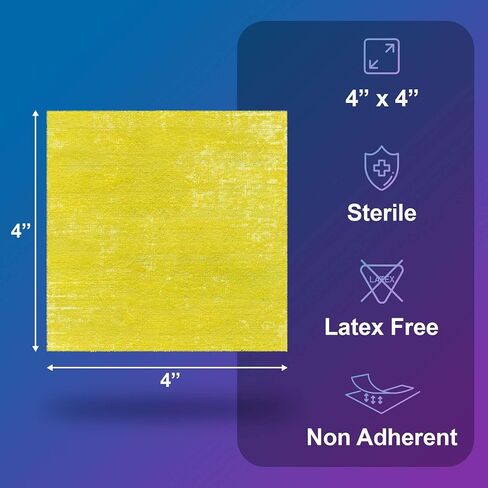 Medicated Xeroform Petrolatum Dressing 4x4 50 Pack, Fine Mesh Gauze Wound Dressing Infused with 3% Bismuth Tribromophenate in Petroleum Blend, Non Adherent Bandage for Wounds, Latex Free in Kuwait