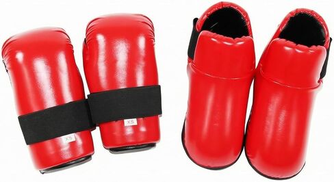 Taekwondo Guard Set Open Top Boot Style Hand Protectors Curved Openings Foot Protectors in Kuwait