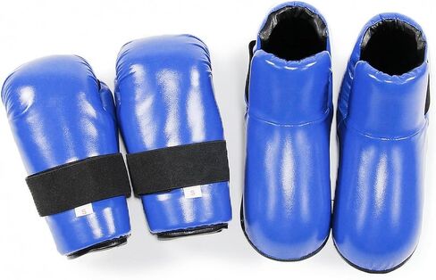 Milageto Taekwondo Guard Set Padded Foot Protectors Curved Openings Taekwondo Sparring Gloves in Kuwait