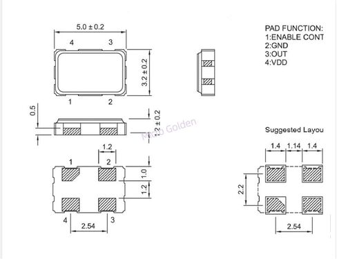 (5pcs) 49.152M 49.152MHZ 5032 SMD Active crystal oscillator 4PIN OSC 5.0 * 3.2mm Clock Oscillators in Kuwait