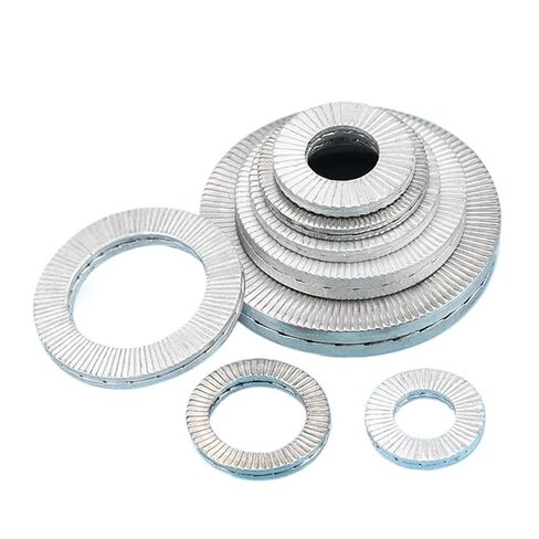 M3-M42 Stainless Steel Double Deck Self-Locking Washer Wedge Lock Anti-Loosening Anti-Skid Shock Proof Gasket(Dacromet Treated,M22-1pcs) in Kuwait