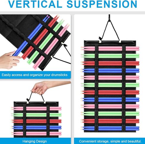Foldable Felt Drumstick Holder Organizers Stores Drumsticks Portable Hanging Storage for Percussion Accessories Drumstick Holder Wall Mount in Saudi Arabia