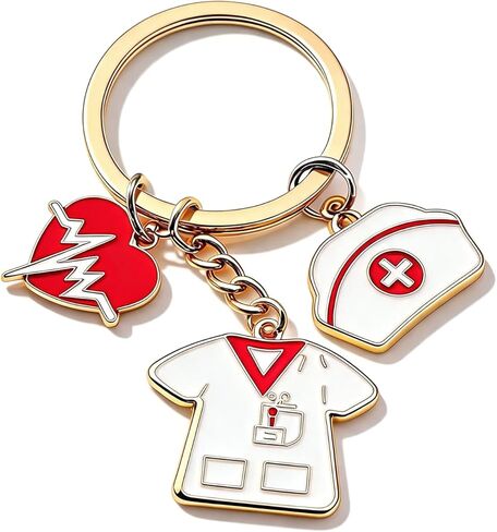 2025 هدايا الممرضات للنساء ، هدية التخرج من الممرضات - Days Days -keychain ، هدايا عيد الميلاد الممارس - تشمل بطاقة الشكر تحت عنوان التمريض in Kuwait