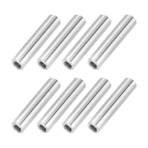 PATIKIL M12x1.25mm الملعب 304 الفولاذ المقاوم للصدأ جولة اقتران المكسرات، 2 جهاز كمبيوتر شخصى 50mm / 1.97 "طول متري غرامة الموضوع موصل كم قضيب شريط مسمار السحابات الجوز مترابطة بالكامل، لهجة فضية in Kuwait