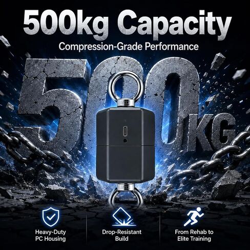500kg Isometric Strength Tester, Push Pull Dynamometer with Wireless Data Tracking, Digital Force Gauge for Athletic Performance Testing, Explosive Power & Peak Force Measurement in Kuwait