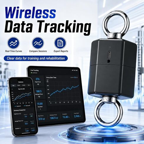500kg Isometric Strength Tester, Push Pull Dynamometer with Wireless Data Tracking, Digital Force Gauge for Athletic Performance Testing, Explosive Power & Peak Force Measurement in Kuwait