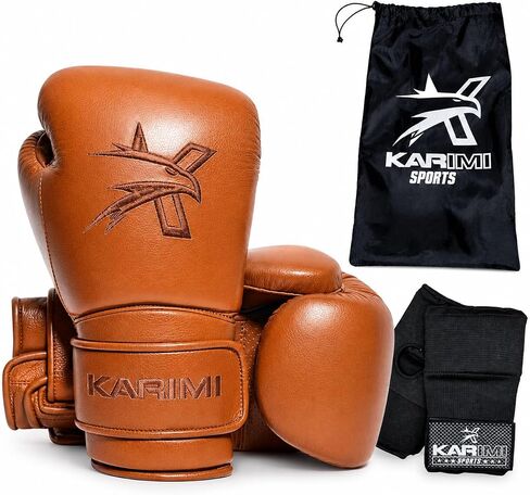 Premium Cowhide Leather Boxing Gloves Set with Gel Wraps & Carry Bag, Training & Sparring Gloves for Men & Women, MMA, Muay Thai & Kickboxing Gloves 12, 14 & 16oz in Kuwait