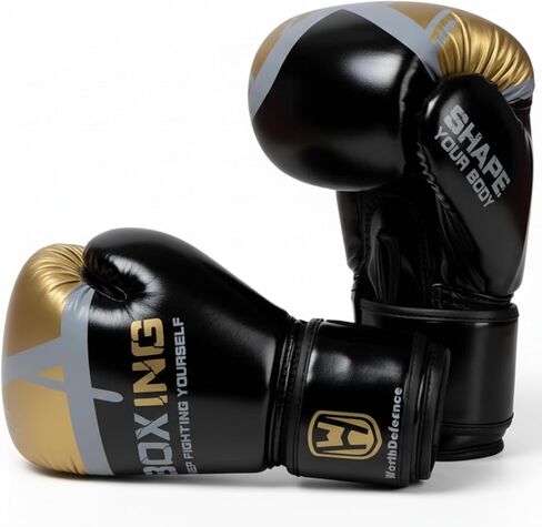 KUYRA Boxing Gloves for Men & Women, 12 oz Entry-Level Training & Sparring Gloves for Muay Thai & Kickboxing, Heavy Bag & Speedbag Training, Secure Fit Hook & Loop Closure, Breathable PU Leather in Kuwait