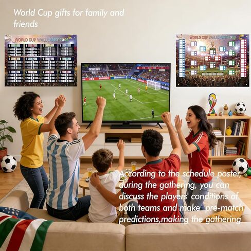2026 soccer Schedule Poster,Wall poster,With two posters for group matches and knockout rounds and auxiliary props,Made of 300D Oxford fabric,Football gifts and Greet soccer gifts for fans,33.07x23.62in in Kuwait