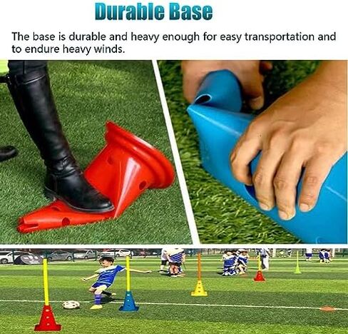 Agility Soccer Training Adjustable Hurdles Poles 5Pc Set,Slalom Training Agility Poles, Multi-Sports Practice Equipment for Kids Pets Adult in Kuwait