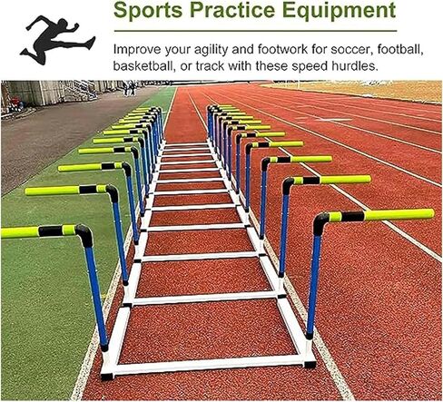 Adjustable Height Training Hurdle, Outdoor Track and Field Workout Hurdles with Foam Bar, Agility Practice Obstacle Courses Drills in Kuwait