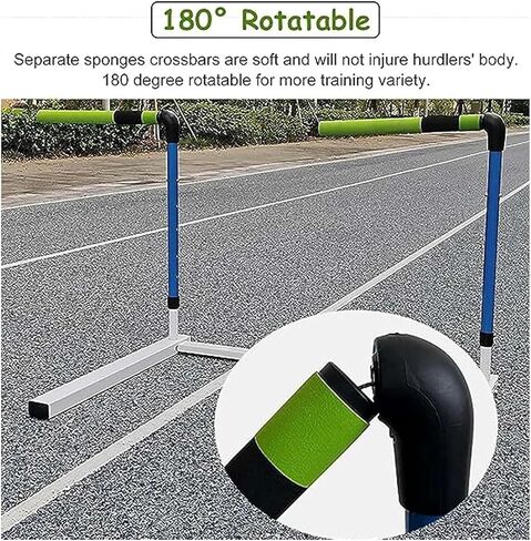 Adjustable Height Training Hurdle, Outdoor Track and Field Workout Hurdles with Foam Bar, Agility Practice Obstacle Courses Drills in Kuwait