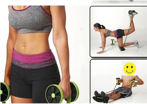Tension Foldable Multifunction Pull Rope Wheeled Abdominal Muscle Training Home Fitness Equipment in Kuwait