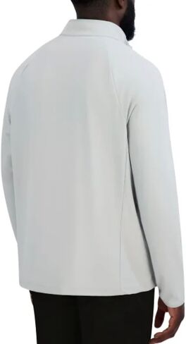 قميص Ben Sherman Sport الرجالي النشط القابل للتمدد بسحاب 1/4 كم طويل (الولايات المتحدة، ألفا، متوسط، عادي، عادي، رمادي) in Kuwait