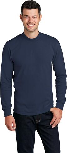 Cloth Co. قميص رجالي من القطن ثقيل الوزن بياقة مدورة وأكمام طويلة in Kuwait
