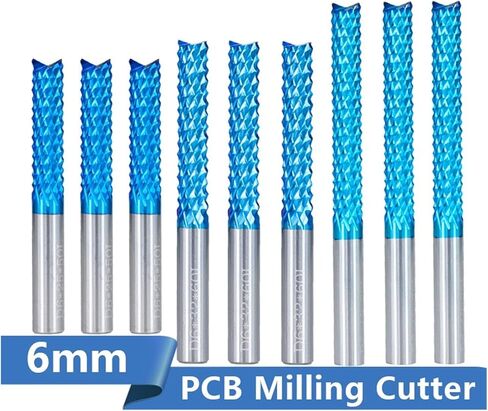 1 قطعة نانو الأزرق معطف نهاية مطحنة CNC راوتر بت 6 مللي متر عرقوب الذرة قاطعة المطحنة كربيد PCB طحن بت لآلة الحفر (D6x42x70L) in Kuwait
