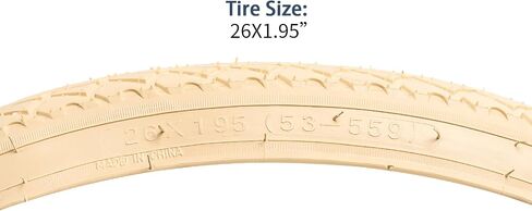 yunscm 2-pcs 26 "إطارات الدراجة 26x 1.95/53-559 و 26" أنابيب الدراجة الثقيلة صمام Schrader متوافق مع دراجة الطريق 26x1.90 26x1.95 26x2.0 إطارات الدراجات والأنابيب البيج (Y-1059) in Kuwait