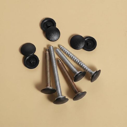 150 Pcs Screw Cap Covers, 12mm Screws Caps Black Waterproof Self Tapping Cap Decorative Plastic Screws Caps for Diameter 7-8mm Self Tapping in Kuwait