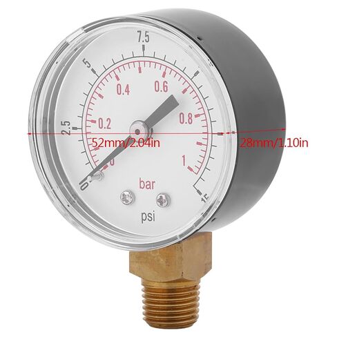 FILFEEL Mini Pressure, Double Scale Dial Instrument with 0 15psi 0 1bar Measurement Range, for Air Water Oil Non Corrosive to Brass in Kuwait