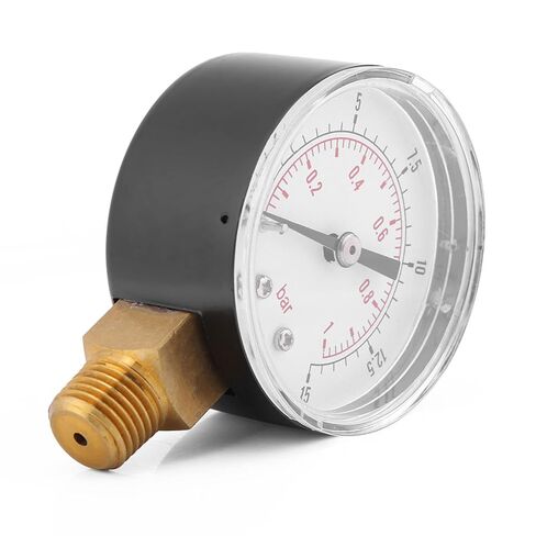 FILFEEL Mini Pressure, Double Scale Dial Instrument with 0 15psi 0 1bar Measurement Range, for Air Water Oil Non Corrosive to Brass in Kuwait